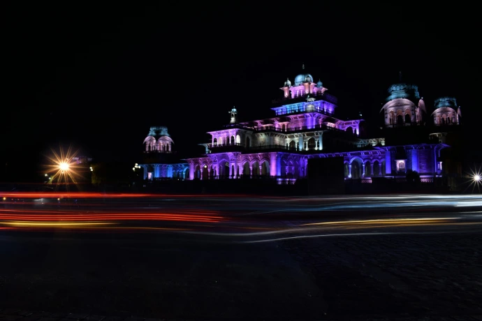 silhouette of building during nighttime
